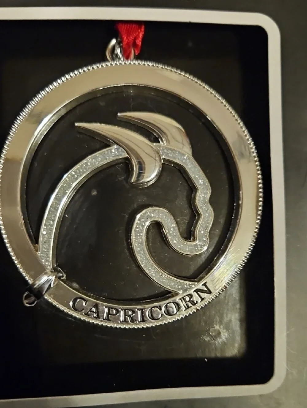 Silver Capricorn Holiday Ornament